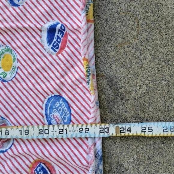 True Vintage 60s Soda Pop Bottle Caps Pinstripe All Over Print Tank Top S - Picture 4 of 4